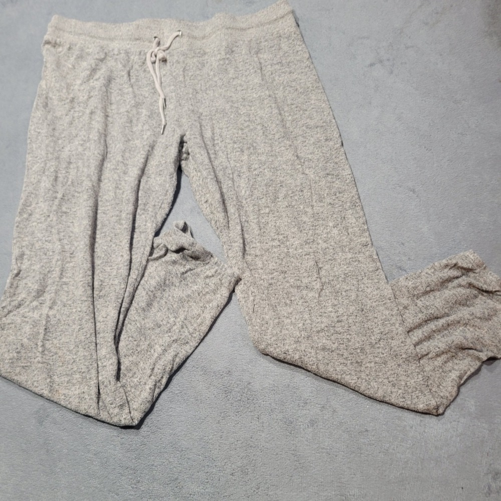 Inspired Hearts Joggers Women Large Gray Heather Lounge Pajama Soft Knit